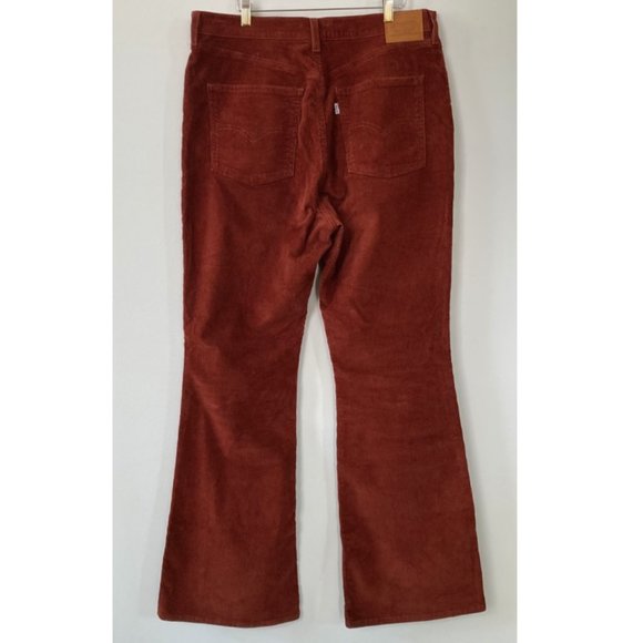 Levi's 70's High Rise Flare Corduroy Women's Jeans - Mahogany Smooth Corduroy - Picture 7 of 11